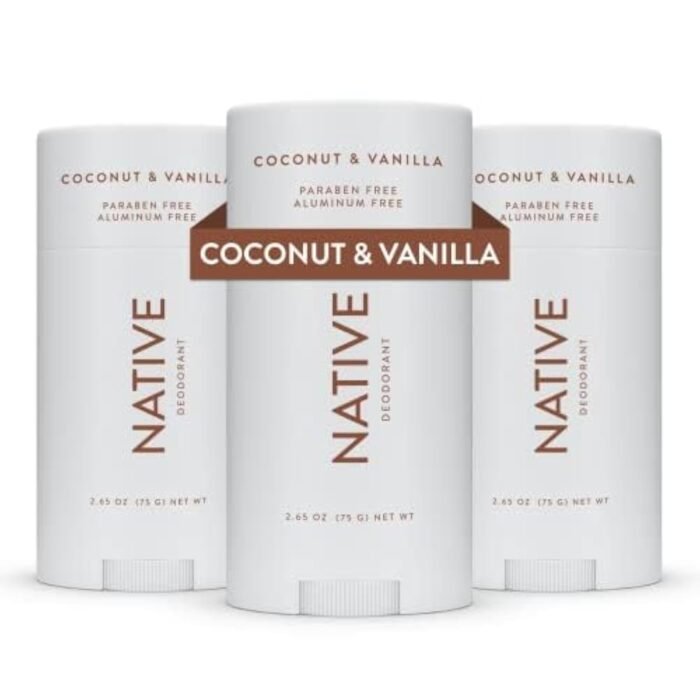 Native Aluminum-Free Deodorant – Coconut & Vanilla – 3‑Pack (2.65 oz Each)