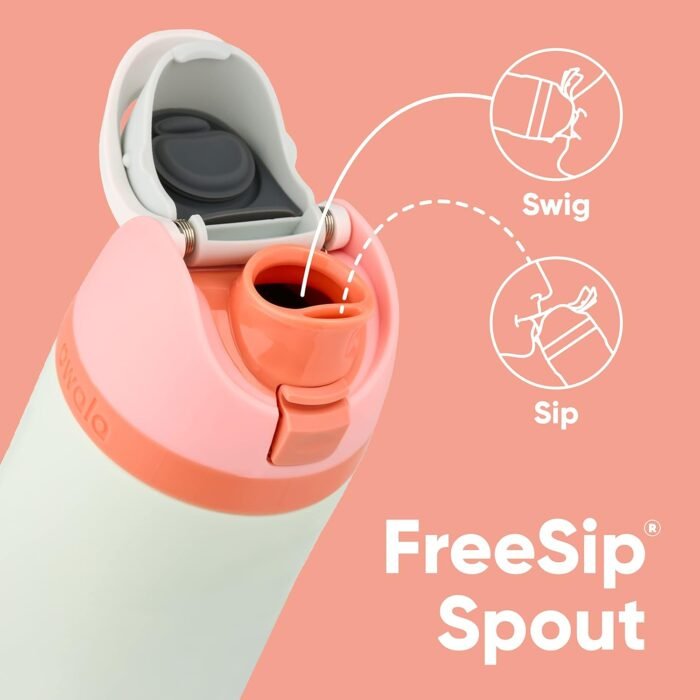 Owala FreeSip Insulated Stainless Steel Water Bottle with Straw – 24 oz, Shy Marshmallow