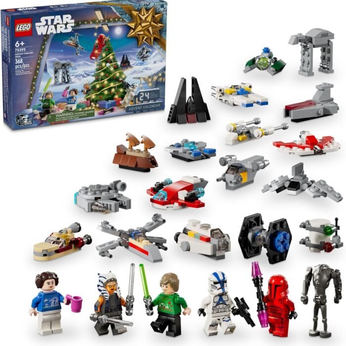 LEGO Star Wars Advent Calendar 2024 (Set 75395) – 368 Pieces, 18 Mini Builds, 5 Minifigures, Ages 6+